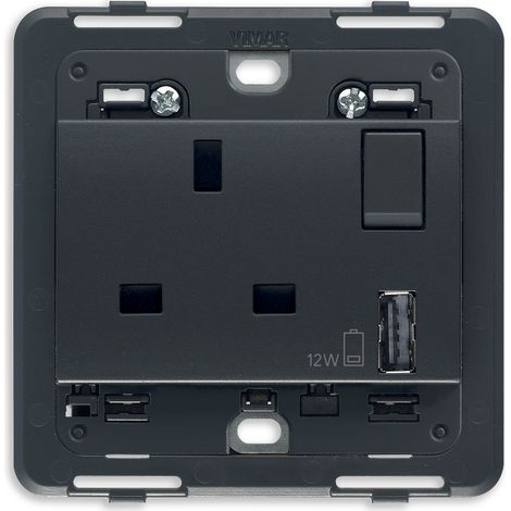 VIMAR - 20223.A Enchufe BS 2P+E 13A + int. + USB A gris