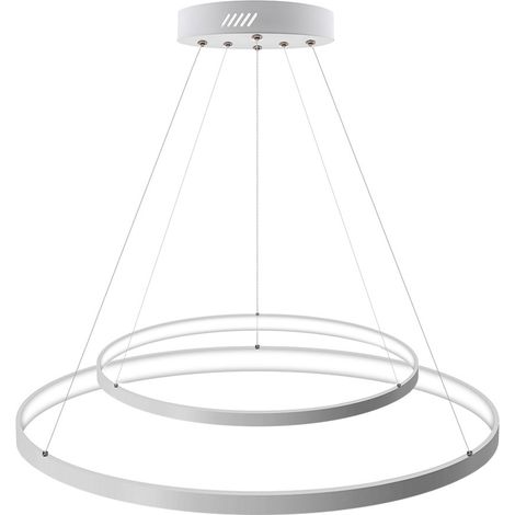 Luminaria colgante ELIX, 60W, blanco, Ø57+38cm, Blanco neutro