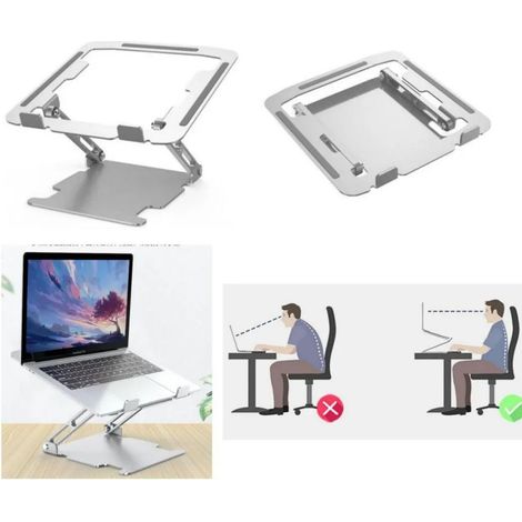 Höhenverstellbarer Ständer, Tablet-Ständer, Handy-Ständer, faltbar, silber