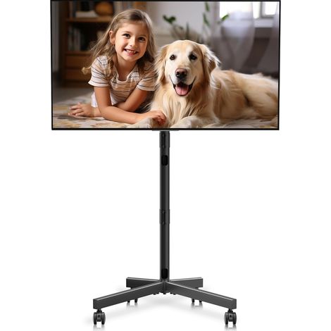 Support TV sur roulettes pour écran plat incurvé Plasma/LCD/LED de 21 à 60" - Charge maximale : 35 kg - Hauteur réglable - VESA400 x 400 (1/5)