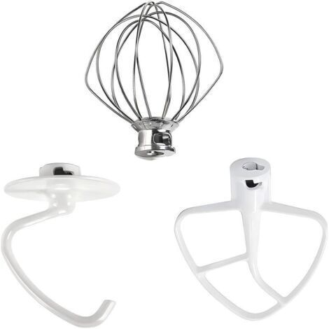 Le kit de mélange K45WW comprend un crochet pétrisseur, un batteur à pâte et un batteur plat, soit trois pièces au total.