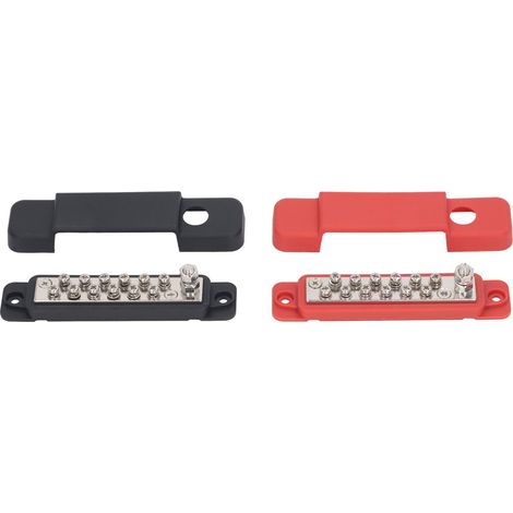 Jeu de 2 Barres de Distribution 12 Bornes M8 pour Automobile Camping-car Bateau Yacht, Bloc de Jonction Courant Continu 48V 150A (1/5)