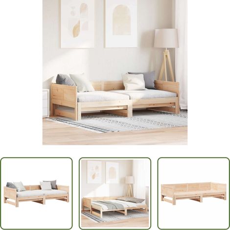 Tagesbett Braun -  Ausziehbares Tagesbett Braun 203,5 x 184 x 56,5 cm (1/5)