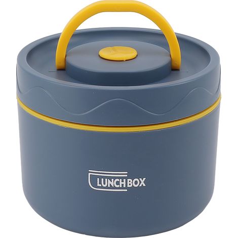 Boîte repas bento en acier inoxydable 550ml, étanche, empilable 2 étages, contenant alimentaire isotherme, bleu abysse (1/5)