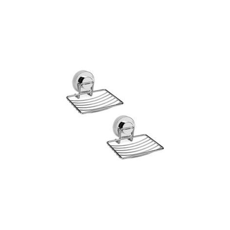 Lot de 2 porte-savons à ventouse en inox sans perçage – (1/5)