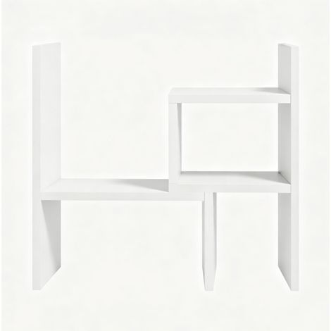 Mensola da scrivania modulare in MDF bianco, 2 pezzi, HOMVRA (1/5)