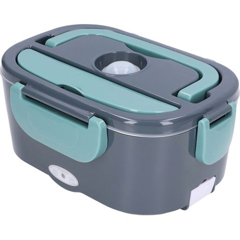 Boîte à lunch électrique 2 en 1 pour la maison et la voiture, chauffe-plats, récipient isotherme en acier inoxydable 304, 1,5 L, compatible avec les tensions US 110 V, 12 V et 24 V. (1/5)