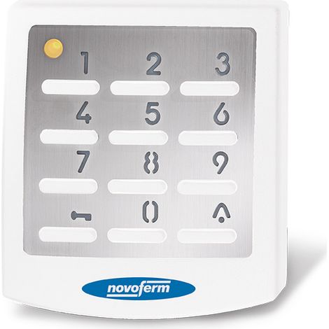 Novoferm Funktaster Testfeld beleuchtet Edelstahl 433 Mhz Weiß + Batterie