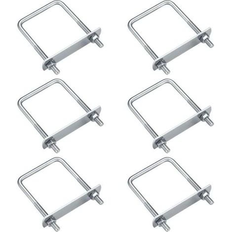 M6 U-Bügel, Edelstahl, 80 x 50 mm, 6er-Pack, korrosionsbeständig zur Befestigung von Rohren und Blechen (1/5)