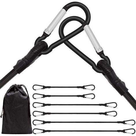 Elastic cord with carabiner, elastic cord with hook 60cm 100cm 160cm, long elastic cord with carabiner for camping, tarpaulins, bike racks, tents, cars (1/5)
