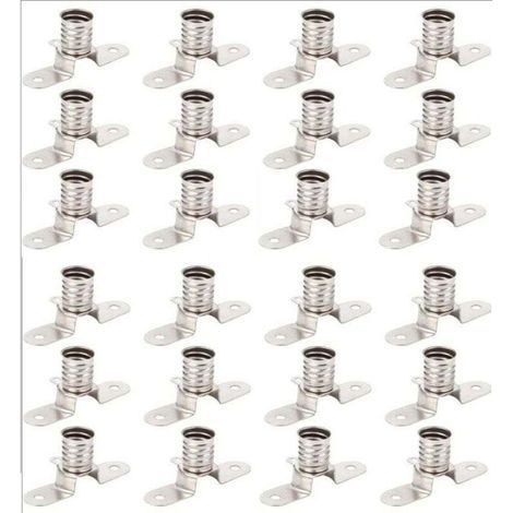E10 Douille Ampoule 24 Pièces Douilles E10 pour Lampe de Signalisation Douille E10 avec Cosses à Souder,Vissez le Petit Porte-Ampoule pour Expériences Circuits Electriques Tests (1/4)