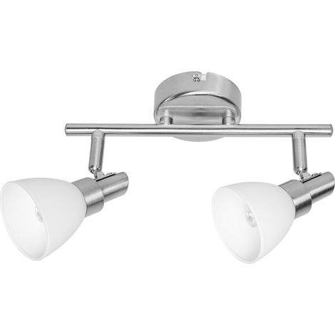 OSRAM Spot LED G9 2 têtes, lumière blanc chaud (2700 K), LED OSRAM, 3,8W, orientable, diffuseurs en verre, design nickel, 400lm (1/4)