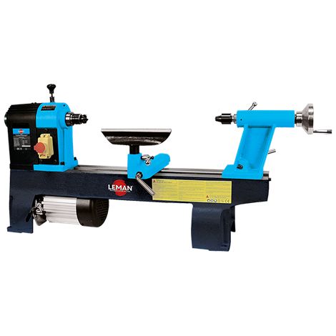 LEMAN - Torno de Madera TAB040 406 mm, Motor 580 W, 6 Velocidades Mecánicas, Distancia Entre Puntos 406 mm