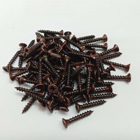 Vite 4,0x16mm - 100pz tps testa conica bronzata per legno truciolare tutte filettate (1/4)