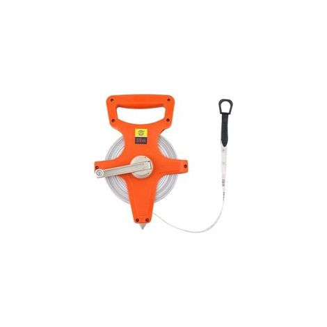 Impact Resistant Open Coil Fiberglass Tape Measure - 50M /165 FT ,Mètre Ruban en Fibre de Verre Double Face, Orange (1/4)