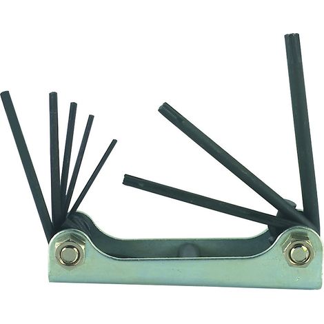 TEC HIT 321108 - Jeu de 8 Clés Torx - Sur une Monture - Dimension de 10 mm à 40 mm - En Acier - Gris