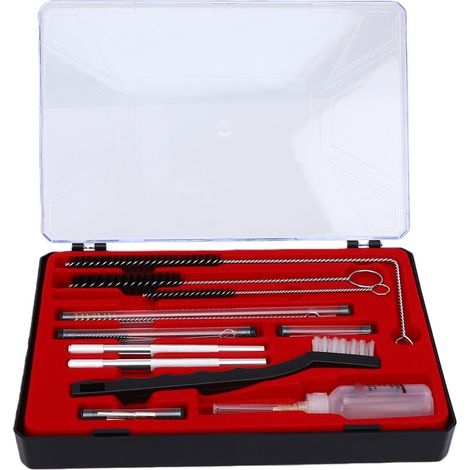 Kit de nettoyage pour pistolet de pulvérisation, brosses de nettoyage en Nylon et laiton, aiguilles, bouteille de lubrification, aérographe pour l'entretien (1/5)