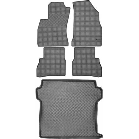 Juego de alfombrillas de goma para Fiat Doblo VAN (2010-2022) - Alfombrilla para maletero
