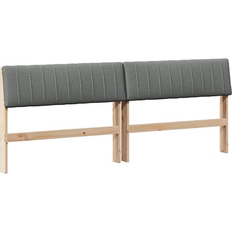 Tête de lit,Décoration murale capitonnée Gris foncé 200 cm Pin massif CFW788943 (1/5)
