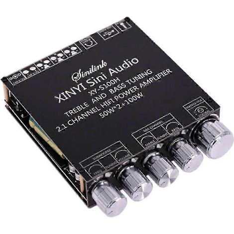 Carte d'amplificateur pour caisson de basses XY-S100H HIFI TPA3116D2 Bluetooth 5.0, 50 W x 2 + 100 W, 2.1 canaux, audio stéréo, basses, amplificateur USB unique WHBYV (1/4)