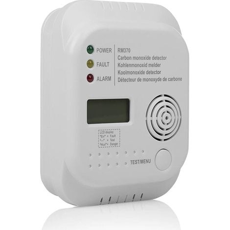 Carbon Monoxide Detector Battery Powered Gas with Display and Temperature Indicator