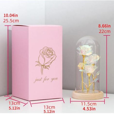 Rose éternelle verre lumière galaxie papillon 3D LED cadeau romantique femme Saint-Valentin coloré A (1/5)