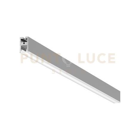 BLED P  - PROFILO IN ALLUMINIO SEZIONABILE CON DIFFUSORE AD INCASTRO BIANCO PARETE/SOFFITTO/SOSPENSIONE MT2 COLORE ARGENTO