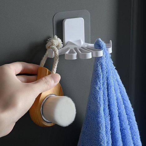 Porte-serviettes sans perçage, étagère de rangement pour salle de bain, étagère de rangement pour poubelle de salle de bain