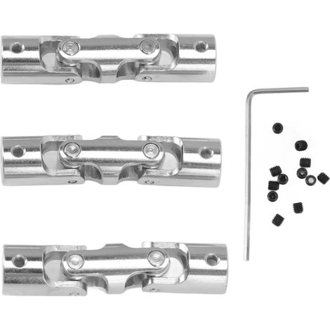 Satz aus 3 drehbaren U-förmigen Stahlfittings, 6 mm bis 6 mm Innendurchmesser, in 2 Abschnitten, für die Universal-Lenkwelle von funkgesteuerten Autos oder Booten.