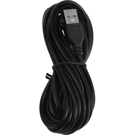 Câble de Chargement pour Dash Cam, Câble à Tête Droite V3, PVC, Noir, 3,5m, Tête à 90°, pour Véhicule et Mp3 (1/5)