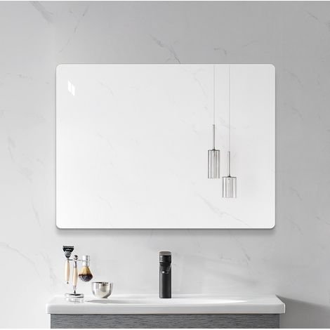 Specchio da bagno da parete 100 x 75 cm senza cornice, 5 mm, DESVIAE (1/5)