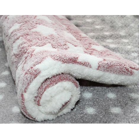 Tapis épais et chaud pour chats et chiens (étoiles rouges et blanches, taille S)