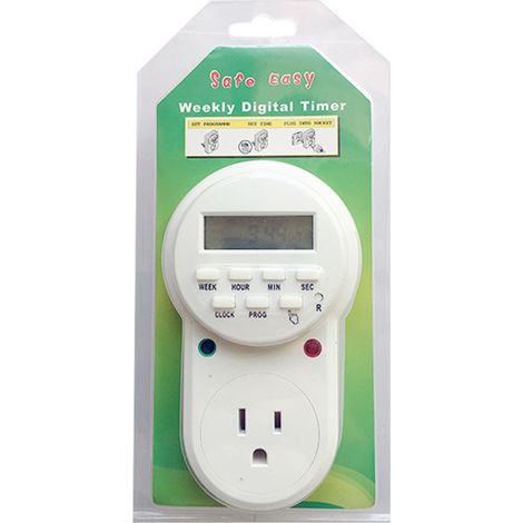 1 Prise programmable électronique,Minuterie cyclique 7 jours,Lampe UV,Arrêt automatique,110 V (1/5)