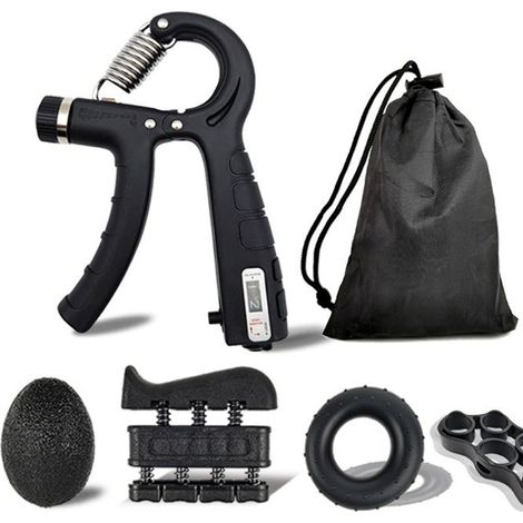 Kit d'entraînement de force de préhension 5, entraînement de force de l'avant-bras, renforcement des mains de 5 à 60 kg (1/4)