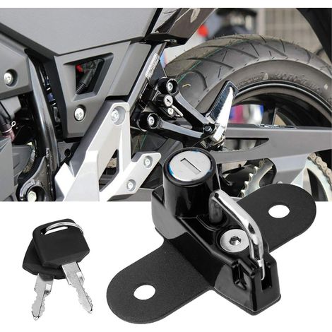 Crochet de fixation pour antivol de casque en alliage d'aluminium, compatible avec Suzuki V-Strom 250 2017+ (noir) (1/5)
