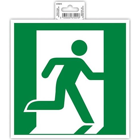 Plaque de signalisation - EXACOMPTA - Évacuation droite - Auto-adhésif - 200x200 mm - Blanc (1/3)