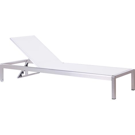 Tumbona de jardín con asiento de textil con marco de aluminio respaldo reclinable y ajustable Fossato