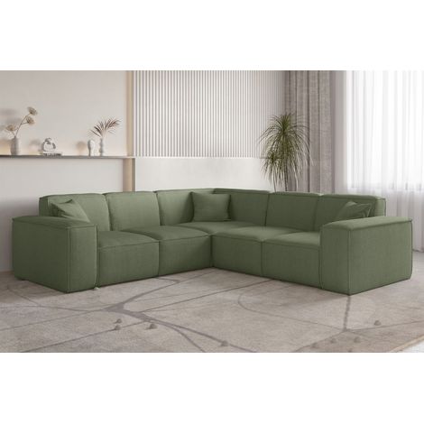 Ecksofa Designersofa CELES PREMIUM in Stoff Scala Forest Seite Universal (1/3)