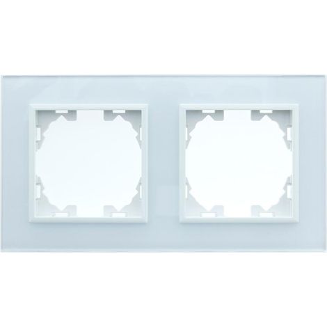 Marco de Cristal Empotrable Blanco para 2 Módulos Serie wLux Blanco | IluminaShop
