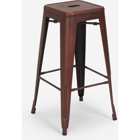taburete vintage de metal de diseño industrial para bar y cocina estilo steel stale - Bronze (1/5)