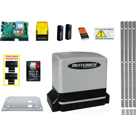 Kit Motore Automazione Cancello Scorrevole Automatico 4 Mt Cremagliera Zincata