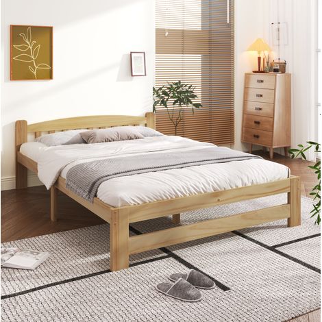 Letto matrimoniale in legno massello di pino 140x200 DESVIAE (1/5)