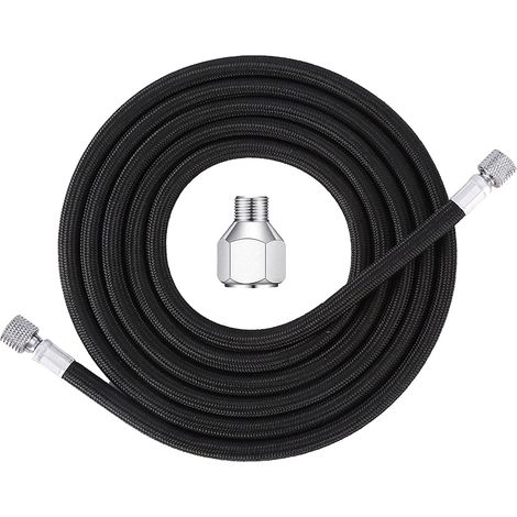 Tuyau d'air pour aérographe tressé 1/8" mâle-1/8" mâle (1/4" femelle) Répartiteur de tuyau pour aérographe Tuyau d'air pour aérographe Adaptateur de tuyau pour la plupart des aérographes(3m) (1/5)