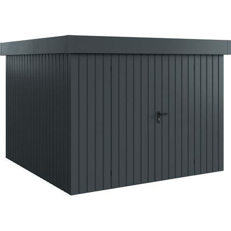 Hörmann Ecostar Metall-Gerätehaus "Euroline Trend" mit Flachdach EFD 10, anthrazitgrau, 262 x 262 cm, 2-flüglige Tür