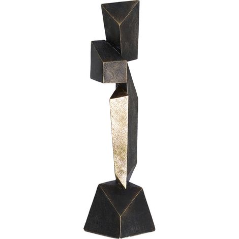 Sculpture décorative contemporaine en résine noire élégante - Noir profond contemporain (1/3)