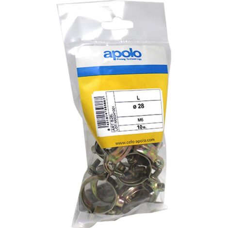 CELO bolsa 6 uds. abrazadera l m6 ø 50 50l apolo , Bolsa 6 Uds. Abrazadera L M6 Ø 50 50L de la marca Celo.