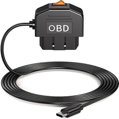 Kit de caméra embarquée câblé USB-C avec câble d'alimentation OBD, protection contre les sous-tensions, surveillance de stationnement 24h/24 (1/5)