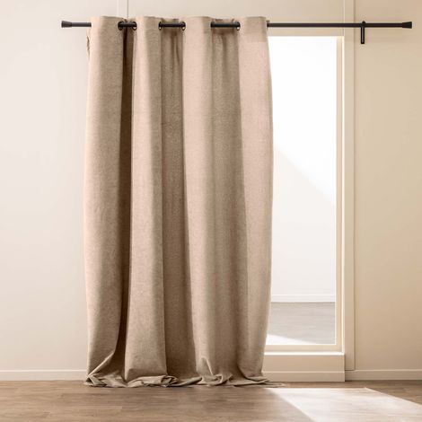 Rideau en Tissu Bouclette "Winona" 140x260cm Sable