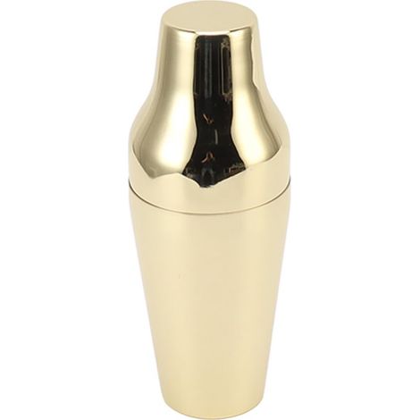 Französischer Cocktailshaker aus Edelstahl mit zwei Kammern, ideal für Martinis, perfekt für Bar, Zuhause, Camping und Picknicks. Luxuriöse Goldfarbe. (1/5)