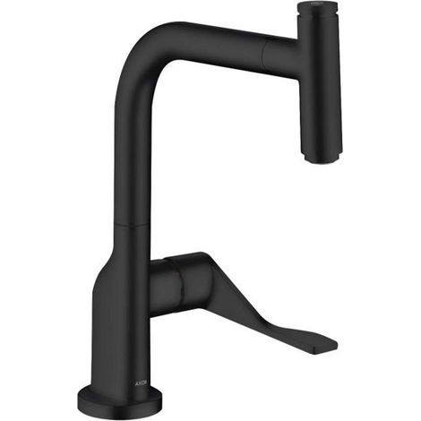 Axor Citterio - Grifo de fregadero con salida extraíble, negro mate 39861670 (1/2)